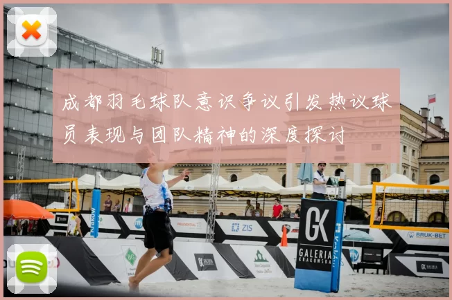 成都羽毛球队意识争议引发热议球员表现与团队精神的深度探讨