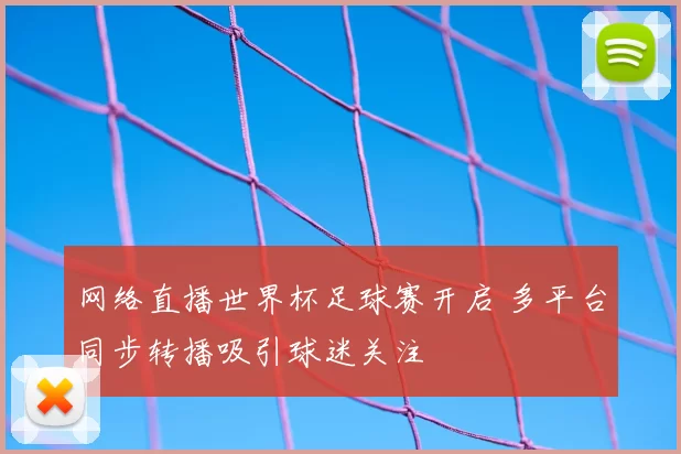 网络直播世界杯足球赛开启 多平台同步转播吸引球迷关注